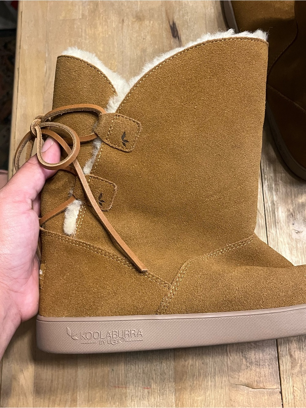 Koolaburra Women 's Tan Suede Shearling-Lined Boo’s tan - Picture 4 of 8